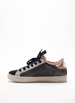 Baskets tissage tissage pailleté talon plat jusqu'à 3cm noir CRIME LONDON femme