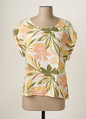 Blouse tissage popeline manches courtes jaune ROXY femme