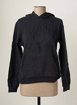 Sweat-shirt à capuche noir TEDDY SMITH pour fille