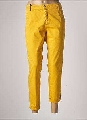 Pantalon 7/8 stretch taille normale jaune TEDDY SMITH femme