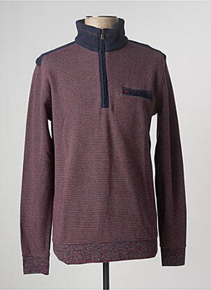 Sweat-shirt col camionneur manches longues rouge BANDE ORIGINALE homme