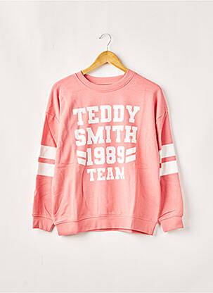 Sweat-shirt manches longues manches longues rose TEDDY SMITH fille