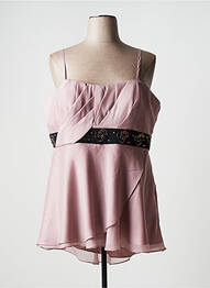 Top col carré fines bretelles rose CREATIF PARIS femme