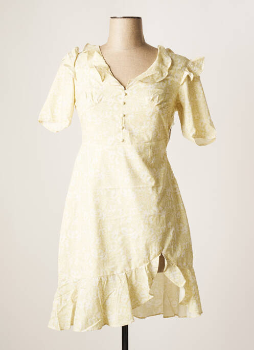 Robe courte coupe évasée manches courtes vert NA-KD femme