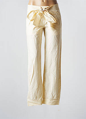 Pantalon large fermeture zippée sous rabat boutonné taille normale beige FORNARINA femme