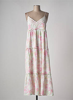 Robe longue coupe évasée fines bretelles rose TIFFOSI femme
