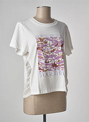 T-shirt imprimé fantaisie manches courtes blanc TIFFOSI femme