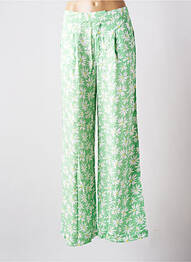 Pantalon large tissage popeline taille haute vert TIFFOSI femme