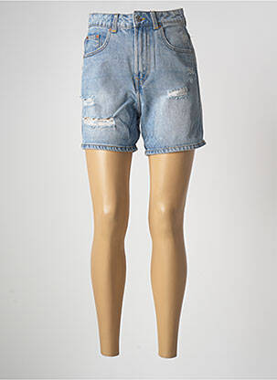 Short fermeture zippée sous rabat boutonné taille haute bleu TIFFOSI femme