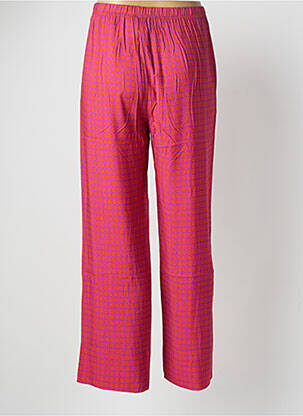 Pantalon droit tissage popeline taille normale orange FRANCK ANNA femme