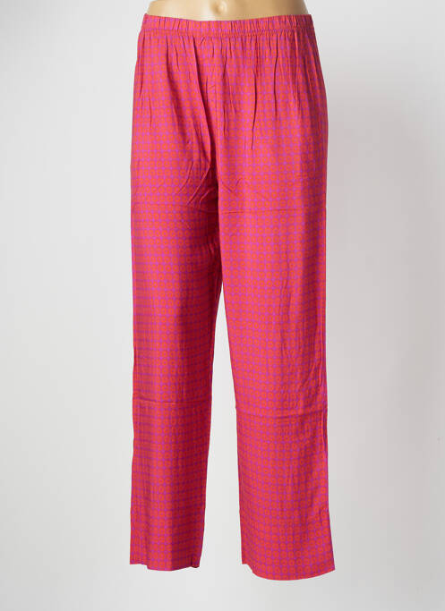 Pantalon droit tissage popeline taille normale orange FRANCK ANNA femme