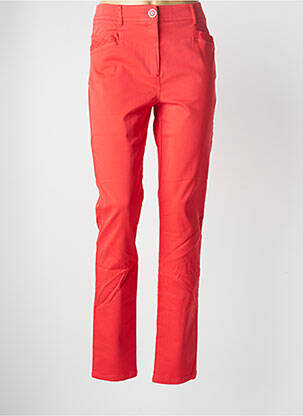 Pantalon slim tissage popeline taille normale rouge PAUSE CAFE femme