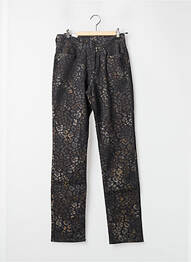 Pantalon droit tissage crêpe taille haute noir MERI & ESCA femme