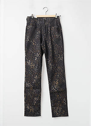 Pantalon droit tissage crêpe taille haute noir MERI & ESCA femme
