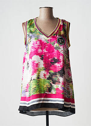 Top stretch sans manche rose LESLIE femme