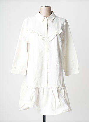 Robe courte manches longues manches longues blanc Y'COO femme