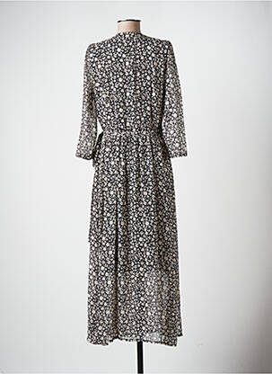 Robe longue imprimé fleurs manches 3/4 beige RUE DES ABBESSES femme