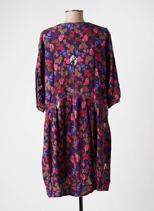 Robe mi-longue manches 3/4 manches 3/4 violet PURPLE'S femme