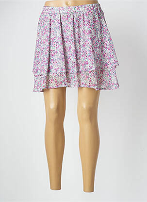 Jupe courte taille haute rose RUE DES ABBESSES femme