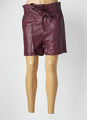 Short taille à pinces taille haute rouge GRACE & MILA femme