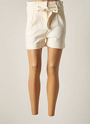 Short taille à pinces taille haute beige Y'COO femme