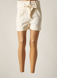 Short taille à pinces taille haute beige Y'COO femme