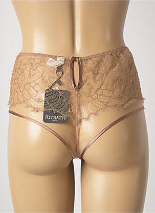 Culotte haute broderie ruban marron RITRATTI femme
