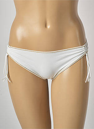 Bas de maillot de bain effet matière satinée bikini blanc PALADINI femme