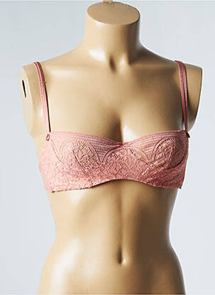 Soutien-gorge effet matière satinée haut bandeau rose CHANTELLE femme