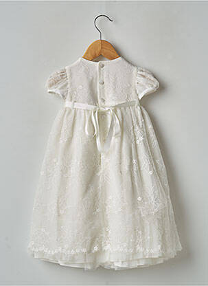 Robe longue légère et transparente manches courtes beige ALETTA fille