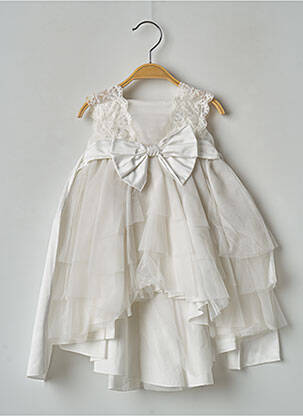 Robe longue légère et transparente sans manche blanc ALETTA fille