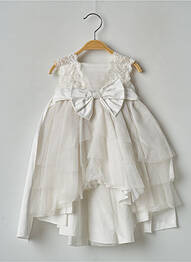Robe longue légère et transparente sans manche blanc ALETTA fille