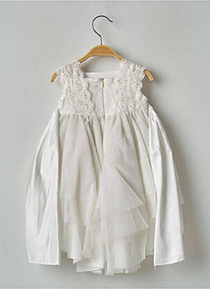 Robe longue légère et transparente sans manche blanc ALETTA fille