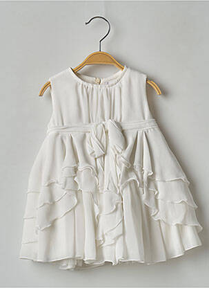 Robe longue légère et transparente sans manche blanc ALETTA fille