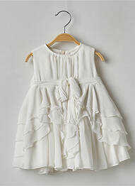Robe longue légère et transparente sans manche blanc ALETTA fille