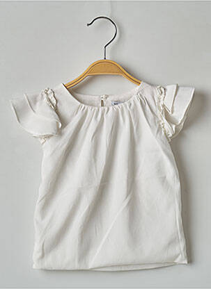 Blouse volants manches courtes blanc LES PETITS INCLASSABLES fille