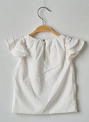 Blouse volants manches courtes blanc LES PETITS INCLASSABLES fille
