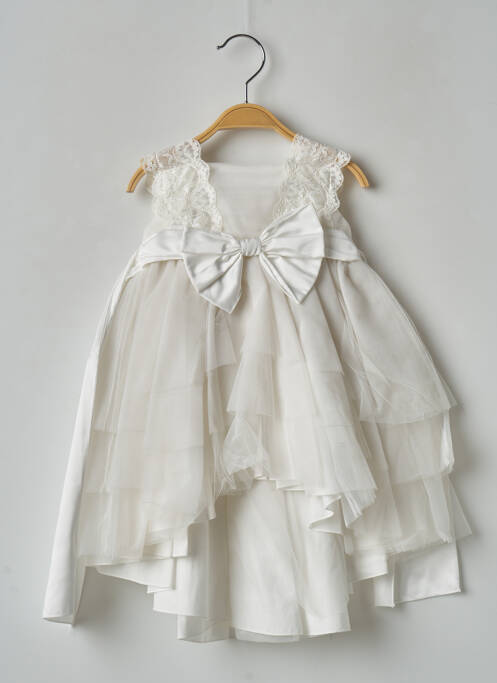 Robe longue légère et transparente sans manche blanc ALETTA fille