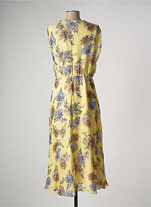 Robe longue imprimé fleurs sans manche jaune SPORTMAX femme