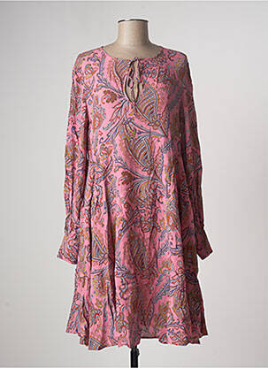 Robe mi-longue imprimé fleurs manches longues rose SPORTMAX femme