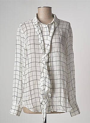 Chemisier coupe fluide manches longues blanc SPORTMAX femme