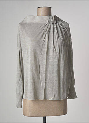 Top coupe fluide manches longues gris PIER ANTONIO GASPARI femme