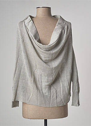 Top coupe fluide manches longues gris PIER ANTONIO GASPARI femme