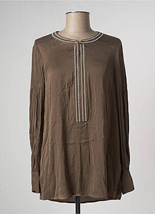 Blouse poignets boutonnés avec fente manches longues vert MARC AUREL femme
