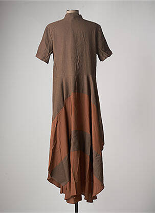 Robe longue manches courtes manches courtes marron PIER ANTONIO GASPARI femme