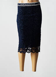Jupe mi-longue coupe droite bleu ERMANNO SCERVINO femme