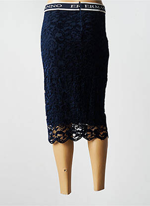 Jupe mi-longue coupe droite bleu ERMANNO SCERVINO femme