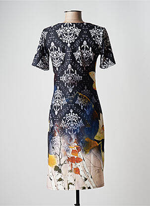 Robe mi-longue manches courtes manches courtes bleu GEVANA femme