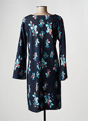 Robe mi-longue imprimé fleurs manches longues bleu MADE IN SENS femme
