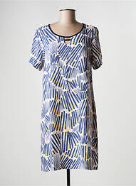 Robe mi-longue manches courtes manches courtes bleu MSN femme